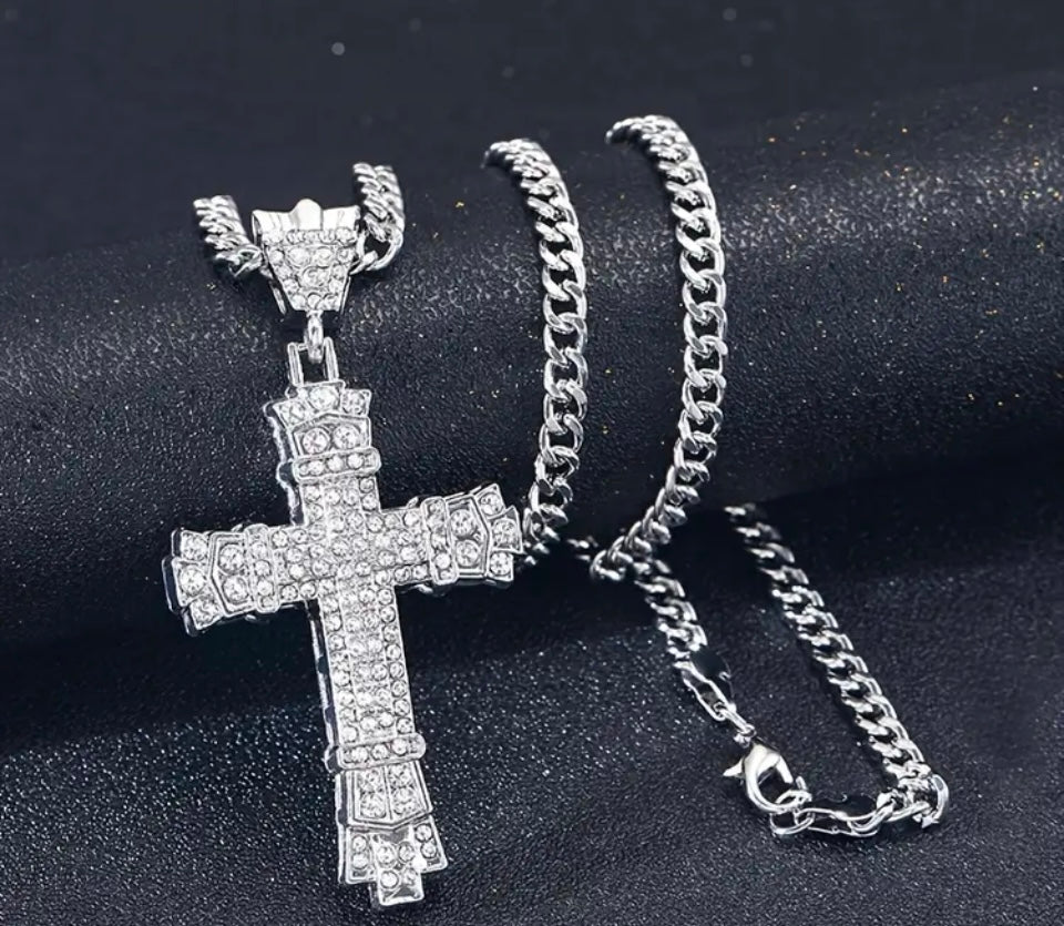 #CRZ  Two-Tone Cross Pendant