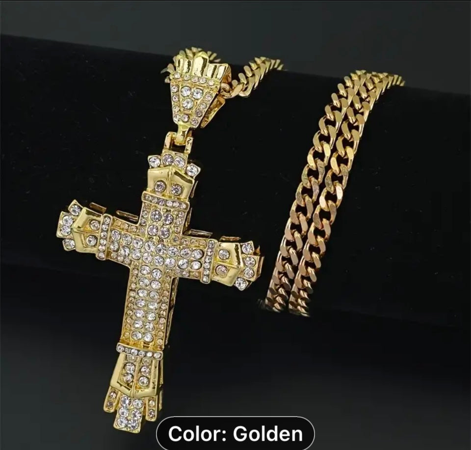 #CRZ  Two-Tone Cross Pendant